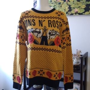 Bravado Guns n Roses mustard yellow sweater sz xl